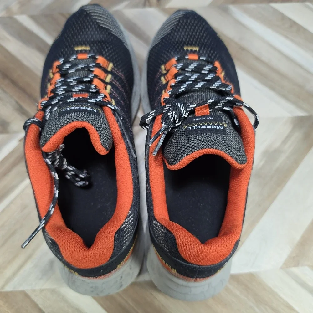 Merrell Fly Strike Shoes Mens Size 8.5 Black Trail Running Sneakers J067377